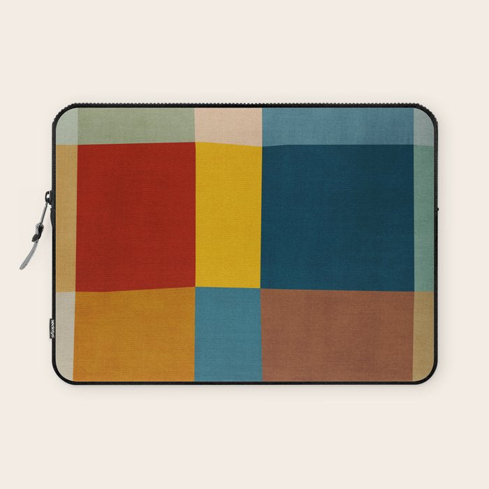 Mid-Century Modern Geometric Warm Tones Artwork Laptop Sleeve Gallery Image 1