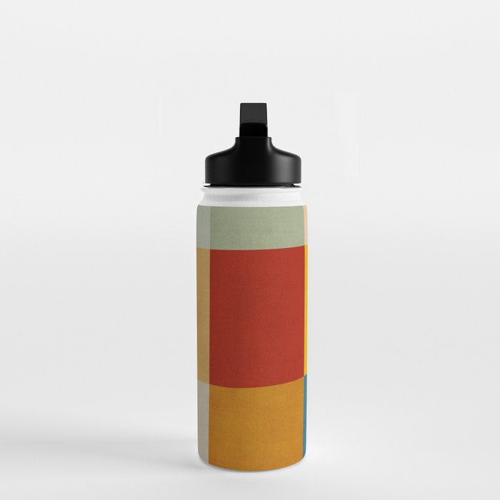 Mid-Century Modern Geometric Warm Tones Artwork Water Bottle Gallery Image 3