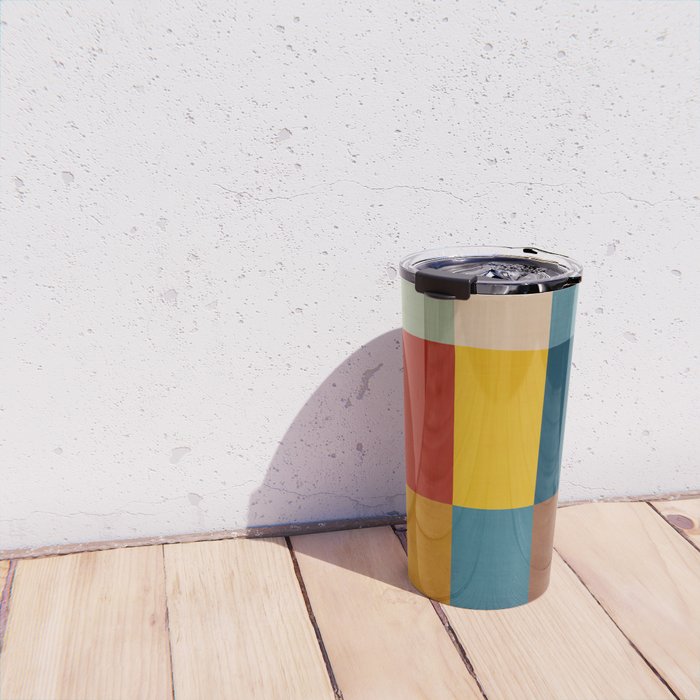 Mid-Century Modern Geometric Warm Tones Artwork Travel Mug Gallery Image 4