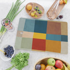 Mid-Century Modern Geometric Warm Tones Artwork Cutting Board Gallery Image 2
