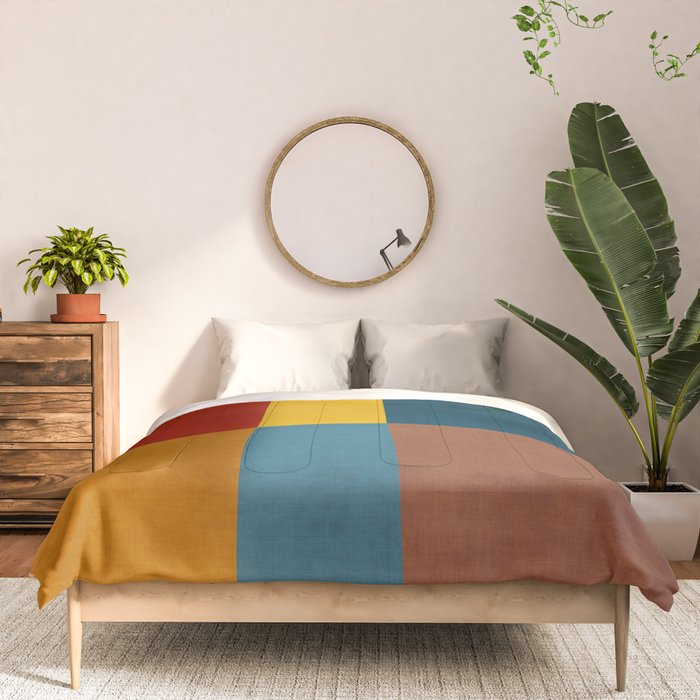 Mid-Century Modern Geometric Warm Tones Artwork Comforter Gallery Image 3