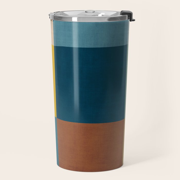 Mid-Century Modern Geometric Warm Tones Artwork Travel Mug Gallery Image 2
