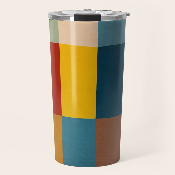 Mid-Century Modern Geometric Warm Tones Artwork Travel Mug Gallery Image 1