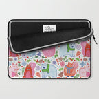 Winter Forest Woodland Animals in Pink & Blue Laptop Sleeve Gallery Image 2