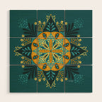 Sprouting Mandala â Teal Wood Wall Art Gallery Image 1