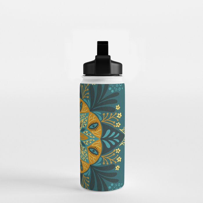Sprouting Mandala â Teal Water Bottle Gallery Image 2