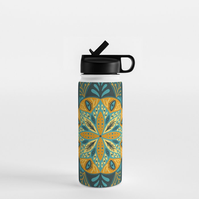 Sprouting Mandala â Teal Water Bottle Gallery Image 1