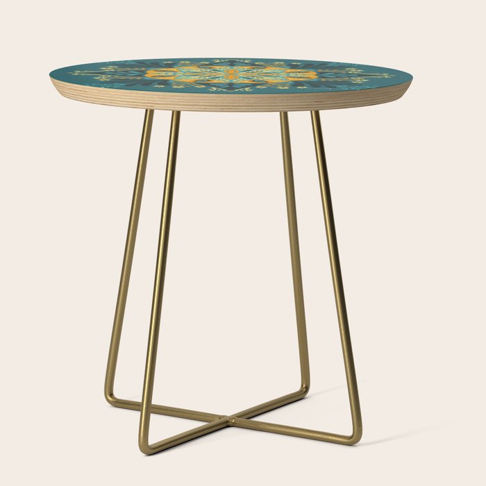 Sprouting Mandala â Teal Side Table Gallery Image 1