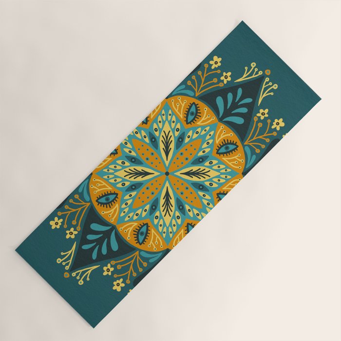 Sprouting Mandala â Teal Yoga Mat Gallery Image 1