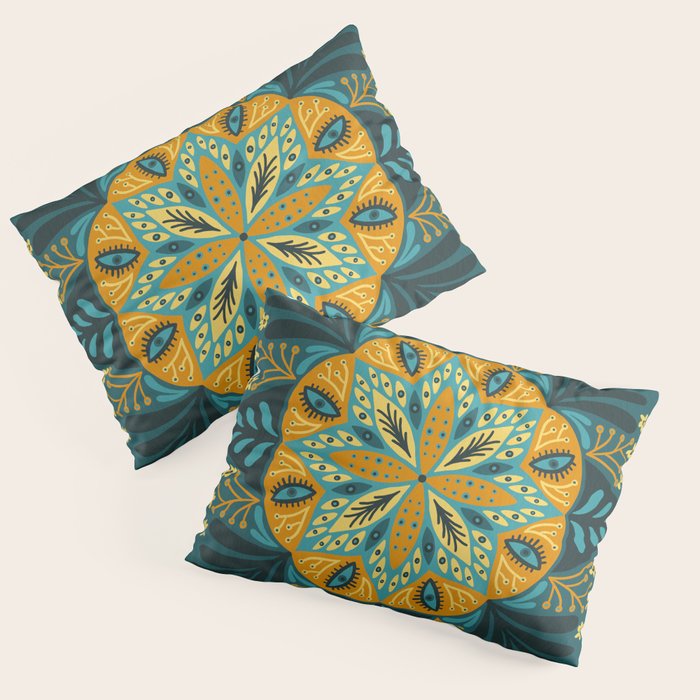 Sprouting Mandala â Teal Pillow Sham Gallery Image 3