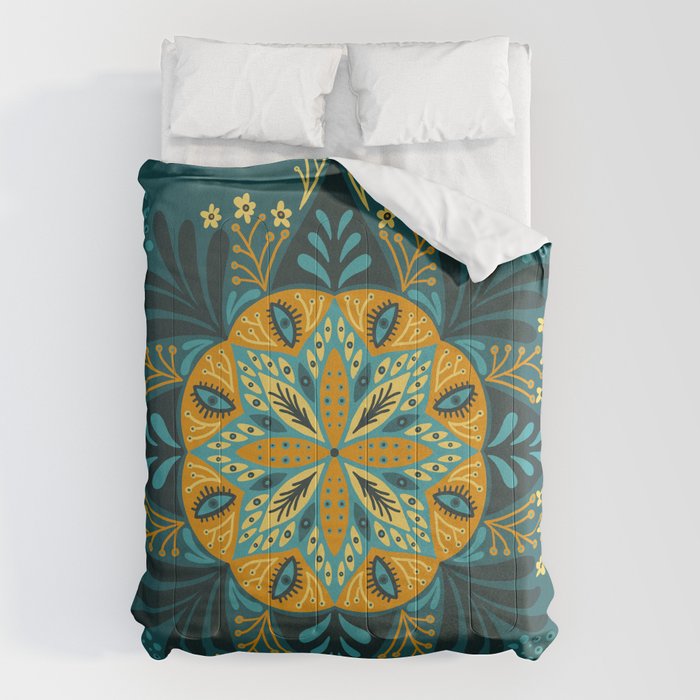 Sprouting Mandala â Teal Comforter Gallery Image 6