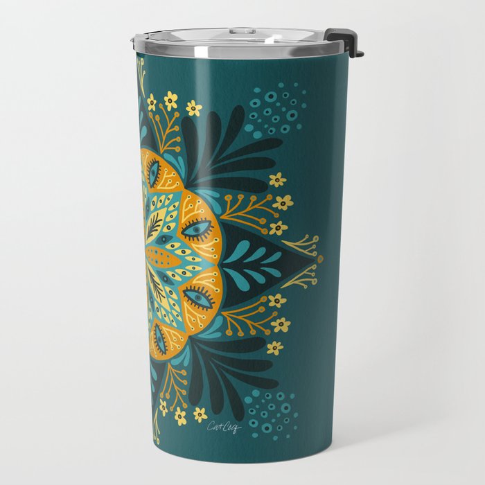 Sprouting Mandala â Teal Travel Mug Gallery Image 2