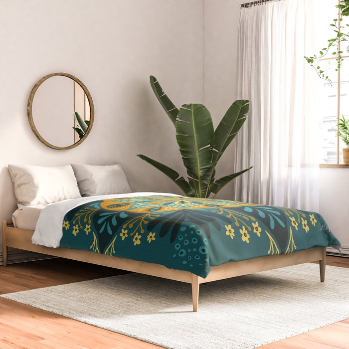 Sprouting Mandala â Teal Comforter Gallery Image 2