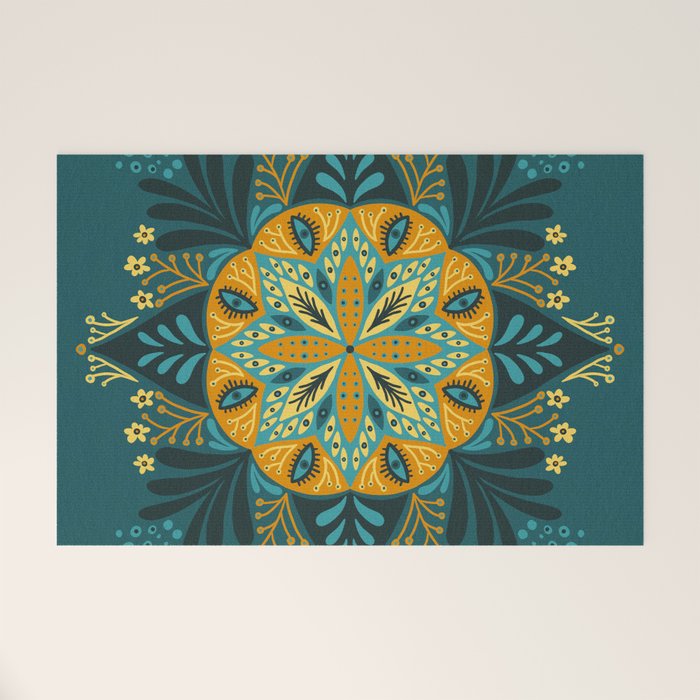 Sprouting Mandala â Teal Welcome Mat Gallery Image 1