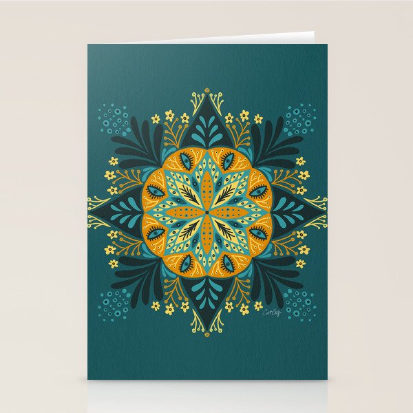Sprouting Mandala â Teal Stationery Card Gallery Image 1