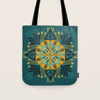 Sprouting Mandala â Teal Tote Bag Gallery Image 1