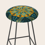 Sprouting Mandala â Teal Stool Gallery Image 2