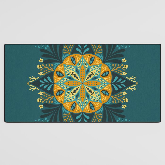 Sprouting Mandala â Teal Desk Mat Gallery Image 3