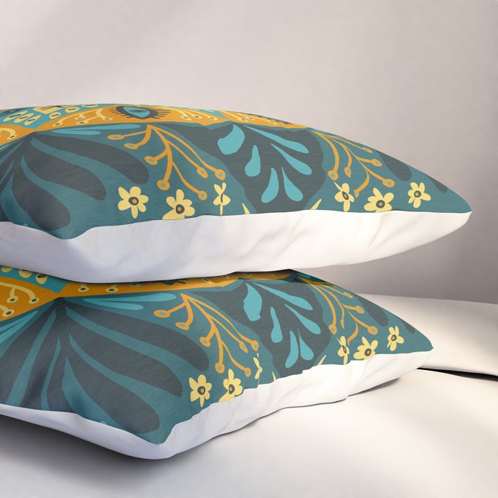 Sprouting Mandala â Teal Pillow Sham Gallery Image 3