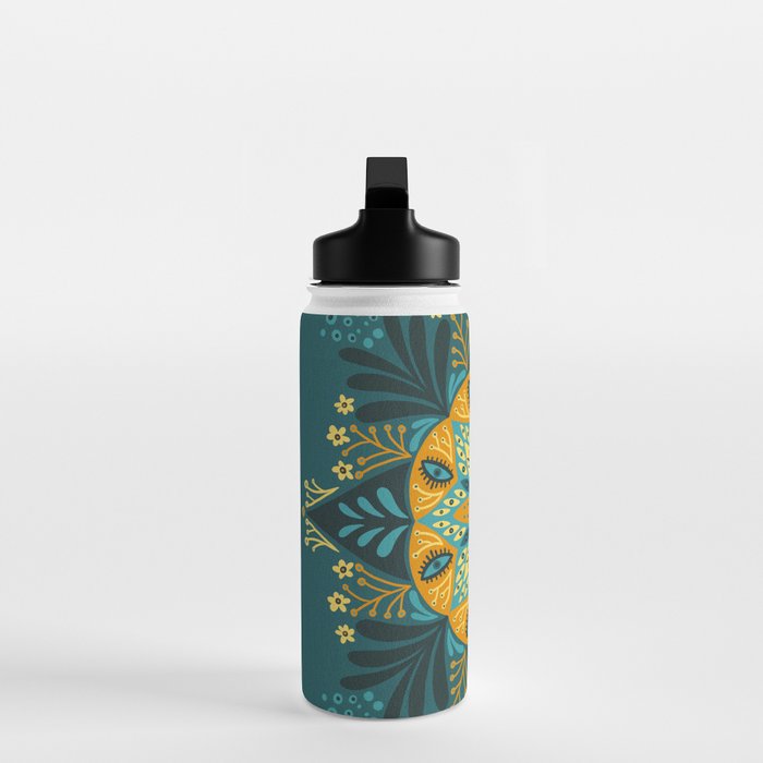 Sprouting Mandala â Teal Water Bottle Gallery Image 3