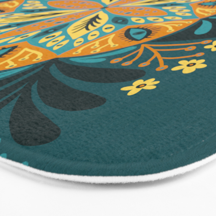 Sprouting Mandala â Teal Bath Mat Gallery Image 3