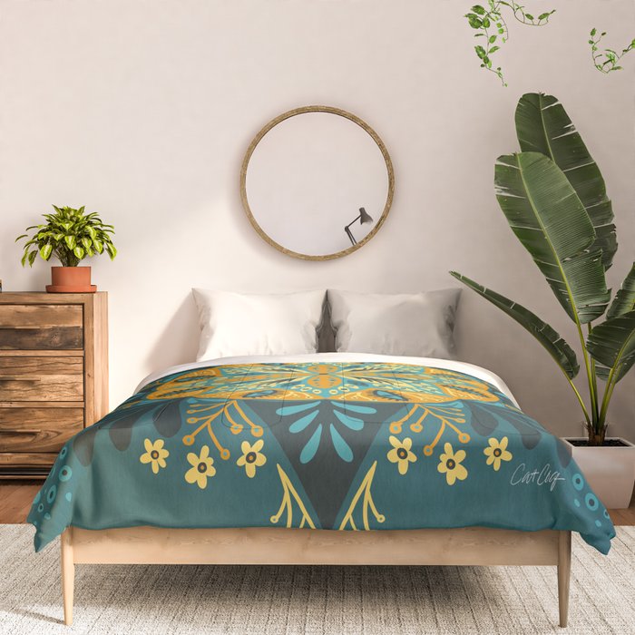 Sprouting Mandala â Teal Comforter Gallery Image 3