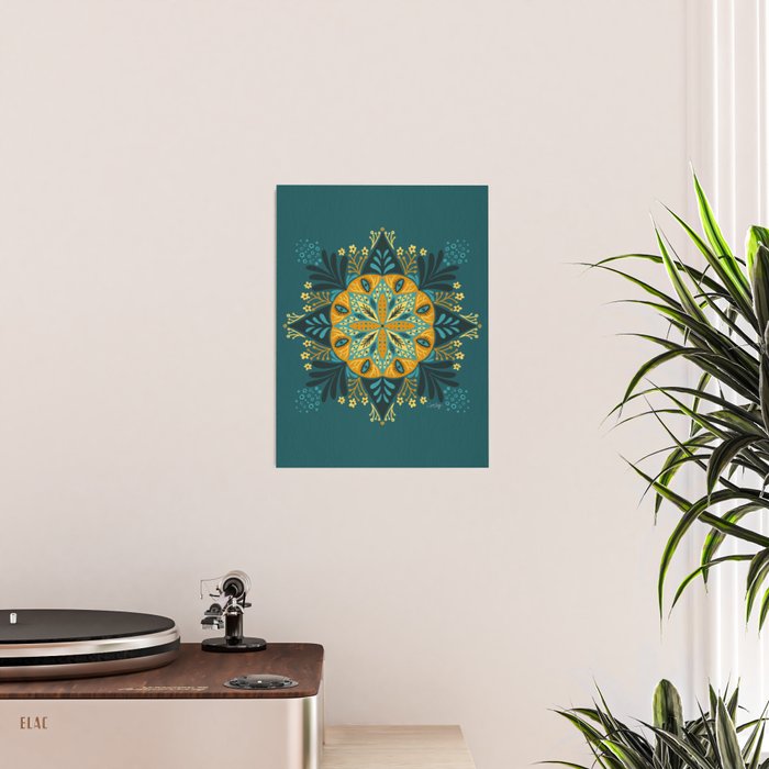 Sprouting Mandala â Teal Poster Gallery Image 2