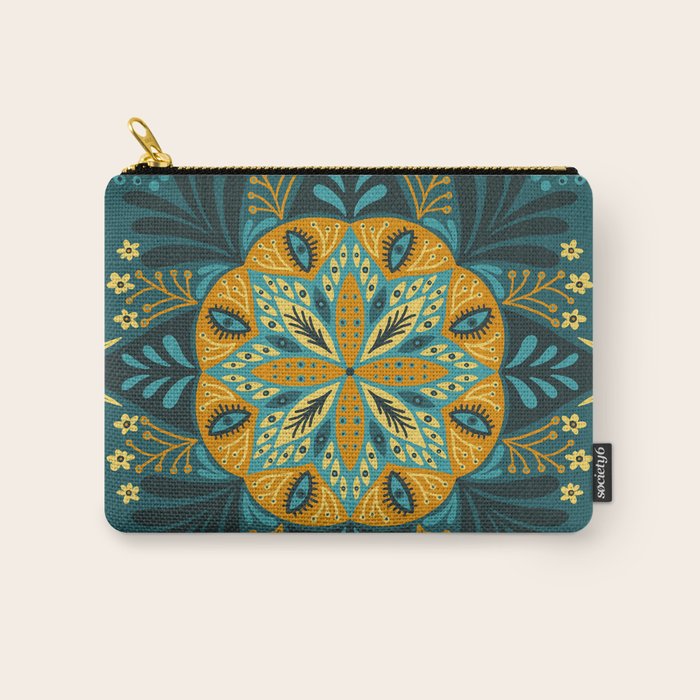 Sprouting Mandala â Teal Carry All Pouch Gallery Image 1