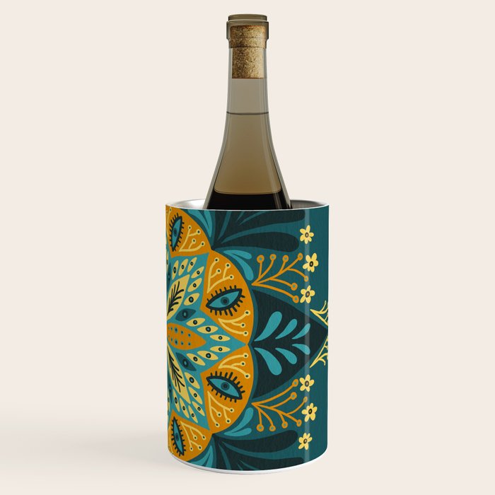 Sprouting Mandala â Teal Wine Chiller Gallery Image 3