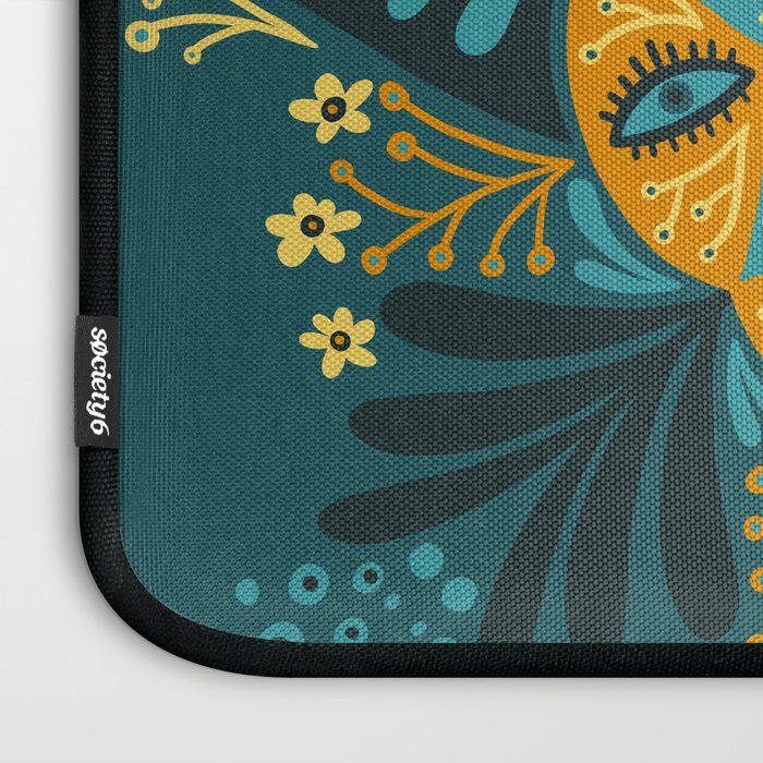 Sprouting Mandala â Teal Laptop Sleeve Gallery Image 3