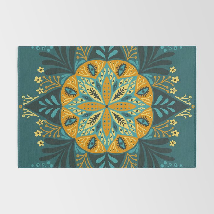 Sprouting Mandala â Teal Rug Gallery Image 2