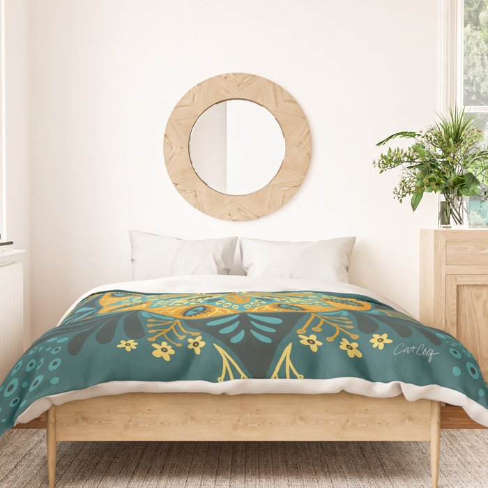 Sprouting Mandala â Teal Duvet Cover Gallery Image 3