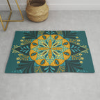 Sprouting Mandala â Teal Rug Gallery Image 1
