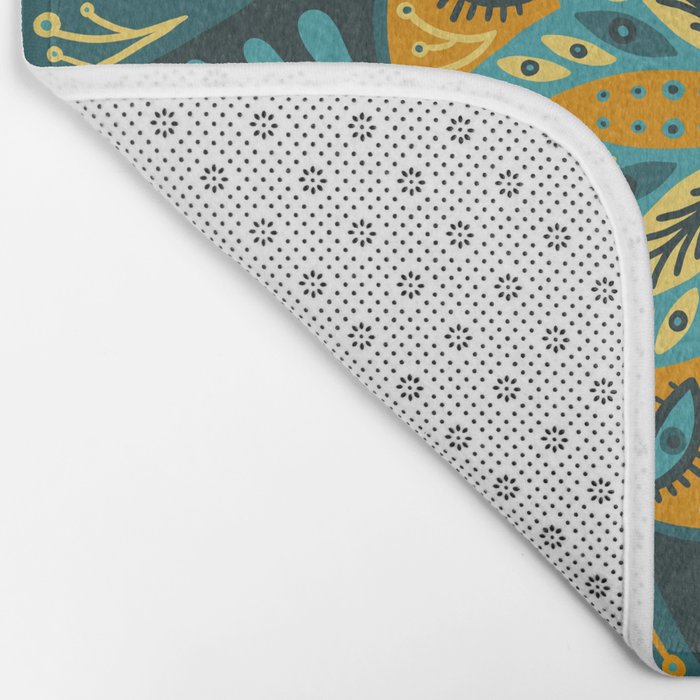 Sprouting Mandala â Teal Bath Mat Gallery Image 2