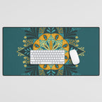 Sprouting Mandala â Teal Desk Mat Gallery Image 1