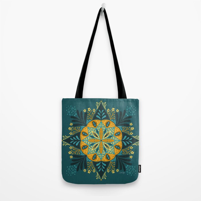 Sprouting Mandala â Teal Tote Bag Gallery Image 2