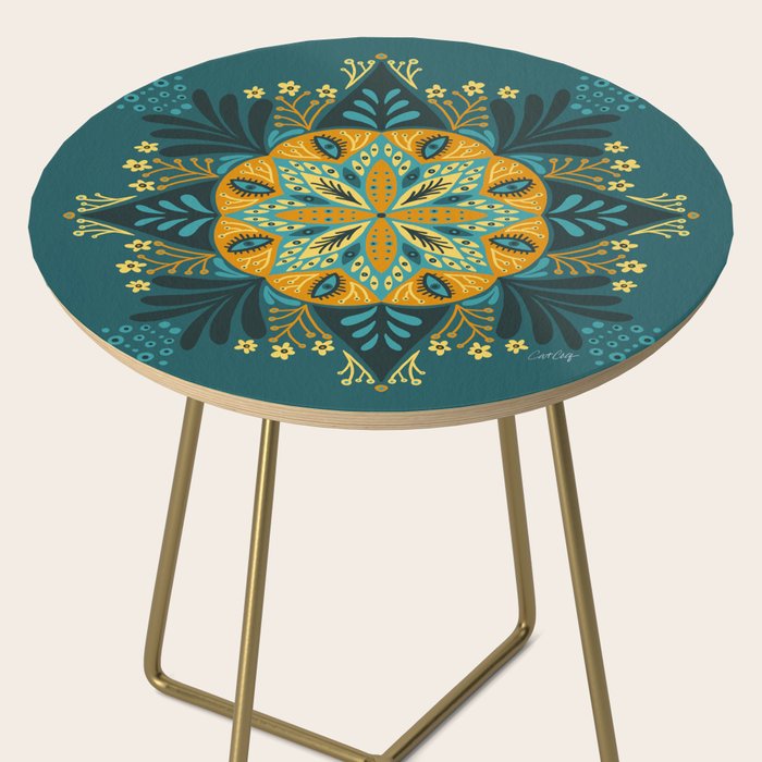 Sprouting Mandala â Teal Side Table Gallery Image 2
