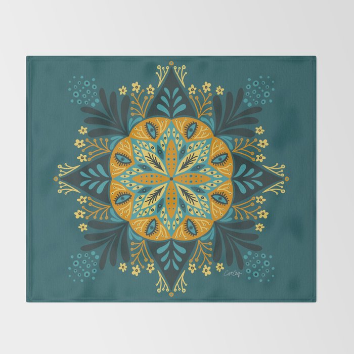 Sprouting Mandala â Teal Throw Blanket Gallery Image 2