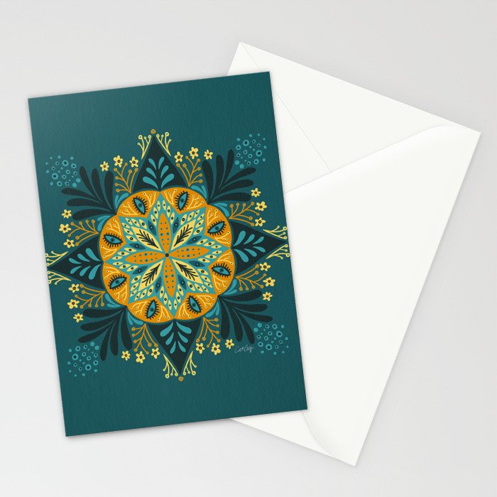 Sprouting Mandala â Teal Stationery Card Gallery Image 2