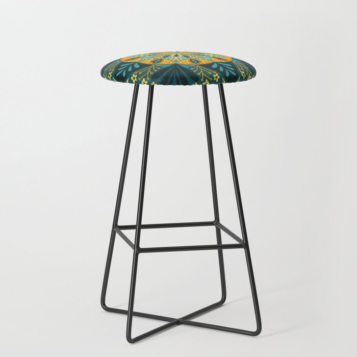 Sprouting Mandala â Teal Stool Gallery Image 1