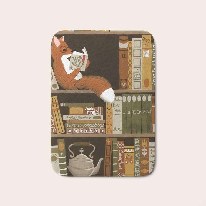 fox bookshelf Bath Mat Gallery Image 1