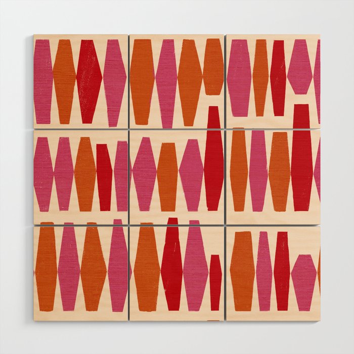 Bold Colorful Geometrics Wood Wall Art Gallery Image 1