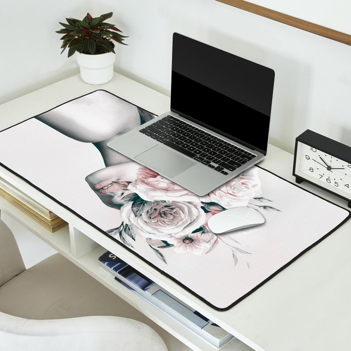 WOMAN WITH FLOWERS 11 Desk Mat Gallery Image 2