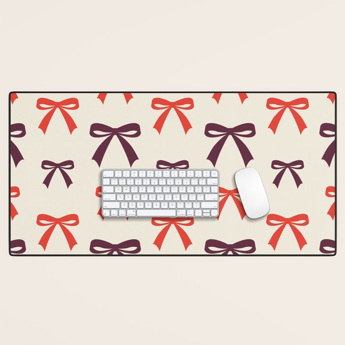 Christmas Bows Pattern Desk Mat Gallery Image 1