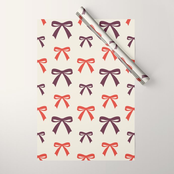 Christmas Bows Pattern Wrapping Paper Gallery Image 1