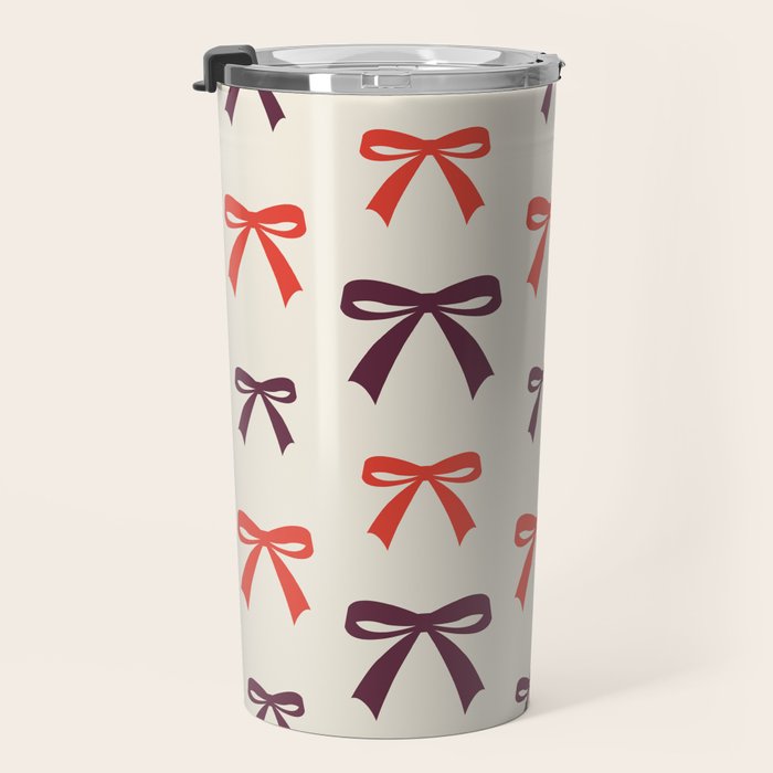 Christmas Bows Pattern Travel Mug Gallery Image 3