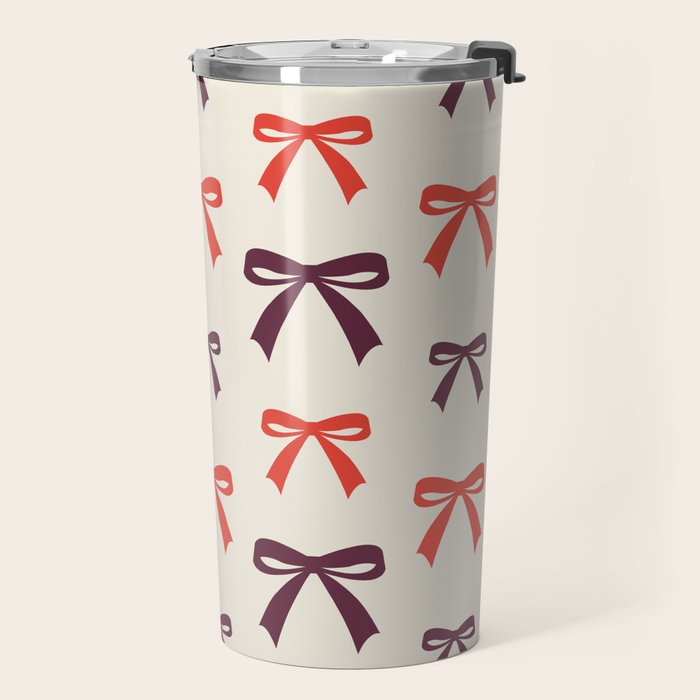 Christmas Bows Pattern Travel Mug Gallery Image 2