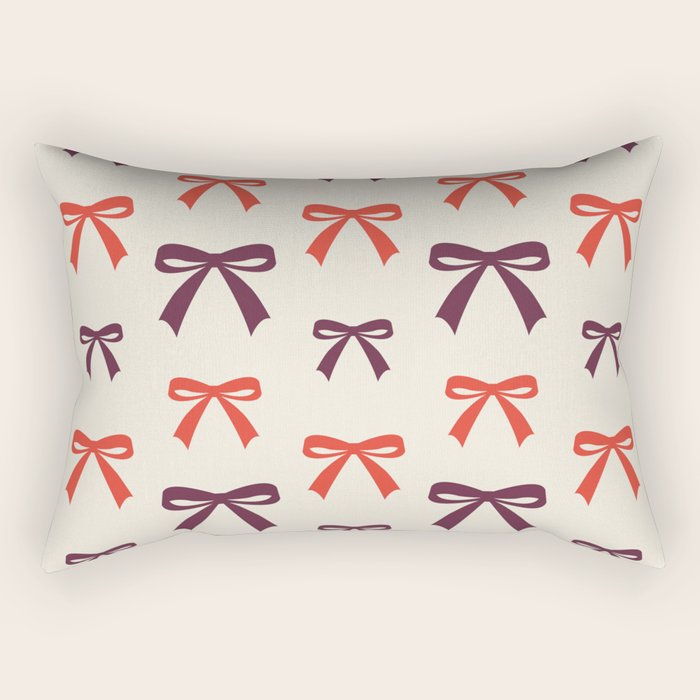 Christmas Bows Pattern Rectangular Pillow Gallery Image 2