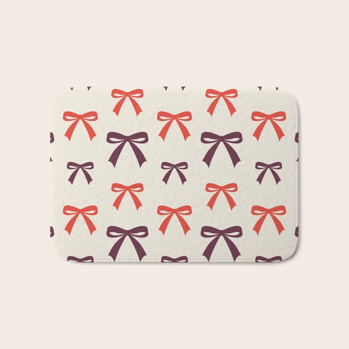 Christmas Bows Pattern Bath Mat Gallery Image 1