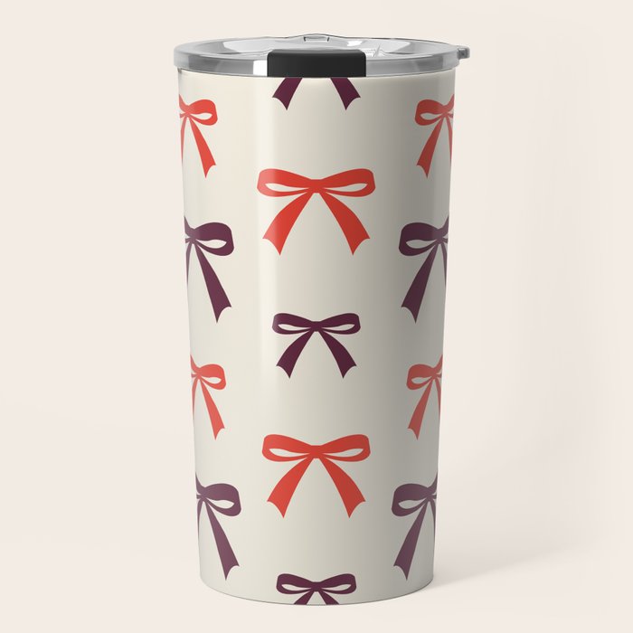 Christmas Bows Pattern Travel Mug Gallery Image 1